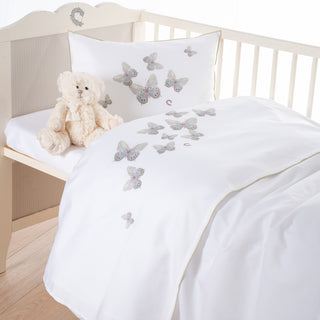 Σετ Σεντόνια Bebe Ermo Butterflies White-Beige 120x170