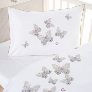 Σετ Σεντόνια Bebe Ermo Butterflies White-Beige 120x170