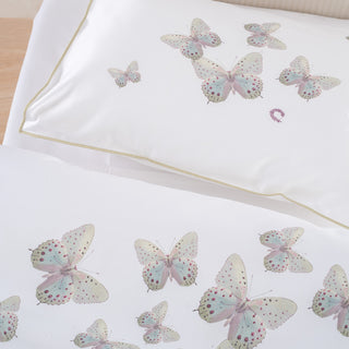 Σετ Σεντόνια Bebe Ermo Butterflies White-Beige 120x170