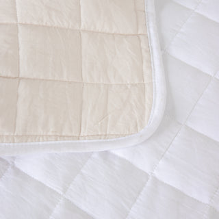 Jeté de lit Bébé "Fibre de Silicone" Blanc - Gris Galet 100x145
