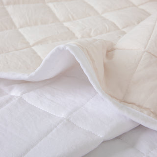 Jeté de lit Bébé "Fibre de Silicone" Blanc - Gris Galet 100x145
