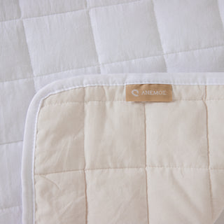 Jeté de lit Bébé "Fibre de Silicone" Blanc - Gris Galet 100x145