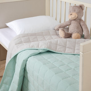 Jeté de lit Bébé "Silicone Fiber" Sea Foam - Beige 100x145