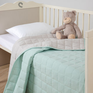 Jeté de lit Bébé "Silicone Fiber" Sea Foam - Beige 100x145