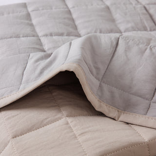 Couvre-lit simple "Silicone Fiber" Sable - Gris 160x220