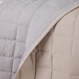 Couvre-lit simple "Silicone Fiber" Sable - Gris 160x220