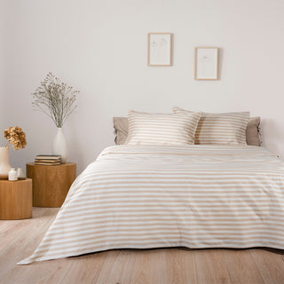 Σετ Σεντόνια King Stripe Sand 270x280