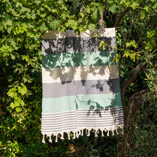 Πετσέτα Πλαζ Pestemal Stripes Green 100x180
