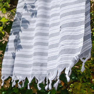 Πετσέτα Πλαζ Pestemal Eco Stripes Grey 100x180