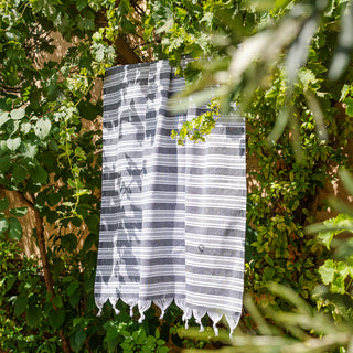 Πετσέτα Πλαζ Pestemal Eco Stripes Anthracite 100x180