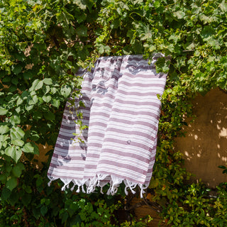 Πετσέτα Πλαζ Pestemal Eco Stripes Bordaux 100x180