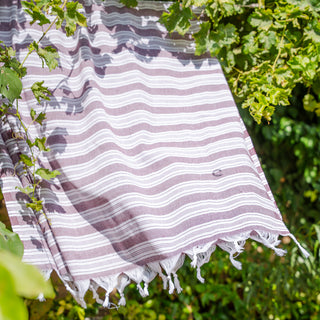 Πετσέτα Πλαζ Pestemal Eco Stripes Bordaux 100x180