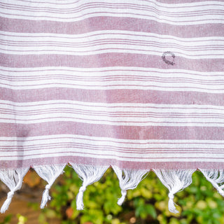 Πετσέτα Πλαζ Pestemal Eco Stripes Bordaux 100x180