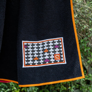 Πετσέτα Θαλάσσης Marinessa Καραβάκια Black Orange-Fuchsia 80x180