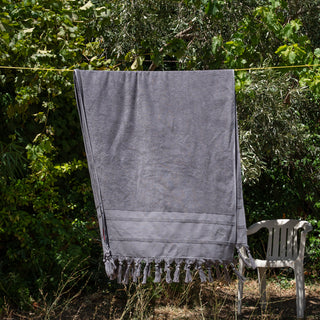 Πετσέτα Θαλάσσης 100% Βαμβακερή Grey 90x180