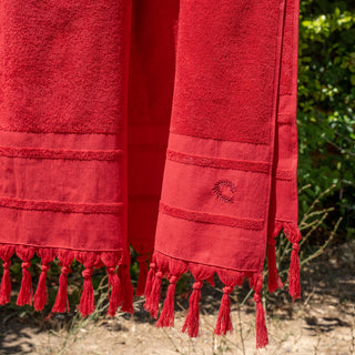 Πετσέτα Θαλάσσης 100% Βαμβακερή Red 90x180