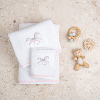 Σετ Πετσέτες Carousel White-Pink 3 TMX