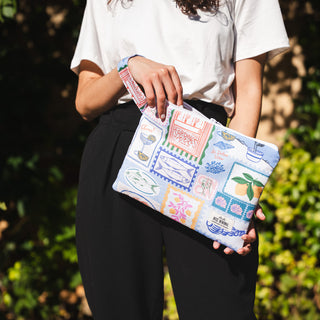 Handmade Τσαντάκι Medium Hand Bag Mediterranian Card Postal