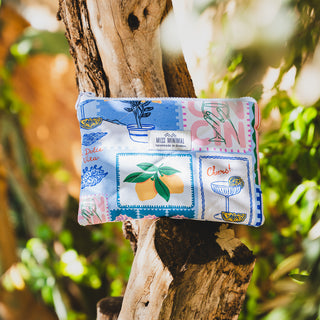 Handmade Τσαντάκι Mini Zipper Pouch Mediterranian Card Postal