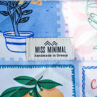 Handmade Τσαντάκι Mini Zipper Pouch Mediterranian Card Postal