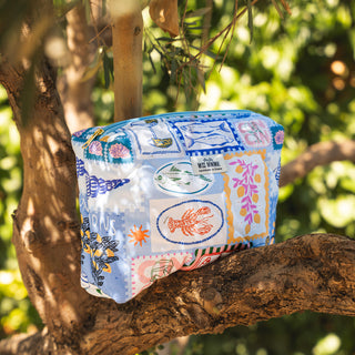 Handmade Τσαντάκι Zipper Box Pouch Mediterranian Card Postal