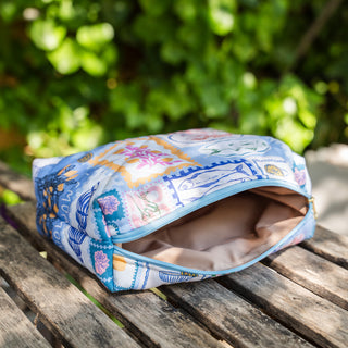Handmade Τσαντάκι Zipper Box Pouch Mediterranian Card Postal