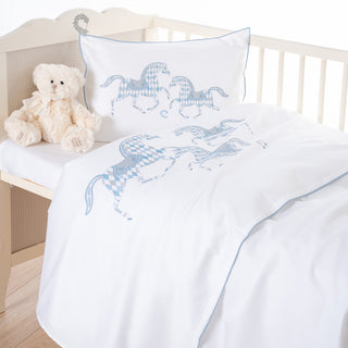 Σετ Σεντόνια Bebe Ermo Carousel White-Ciel 120x170