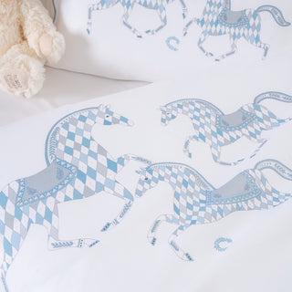 Σετ Σεντόνια Bebe Ermo Carousel White-Ciel 120x170