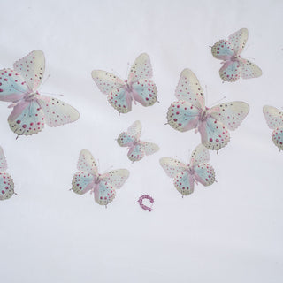 Σετ Σεντόνια Μονά 300TC New Butterflies White - Mint 180x270