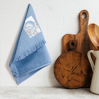 Πετσέτα Κουζίνας Απλικέ Coral Sea 40x55 Denim