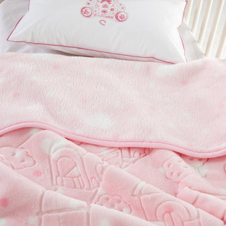 Κουβέρτα Bebe Soft Vison 100x120cm Train Light Pink