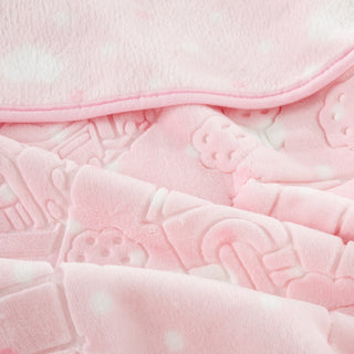 Κουβέρτα Bebe Soft Vison 100x120cm Train Light Pink