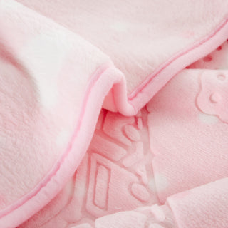 Κουβέρτα Bebe Soft Vison 100x120cm Train Light Pink