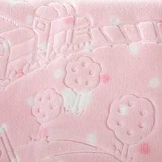 Κουβέρτα Bebe Soft Vison 100x120cm Train Light Pink