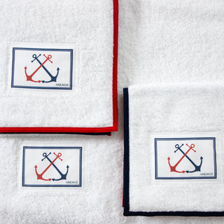Σετ Πετσέτες Hotel Line White - Navy & Red 3 TMX