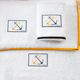Σετ Πετσέτες Hotel Line White - Navy & Yellow 3 TMX
