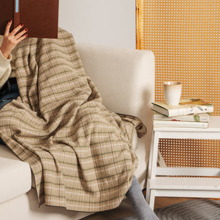 Κουβέρτα Καναπέ Καρρω Beige με Φεστόνι 150x170εκ.