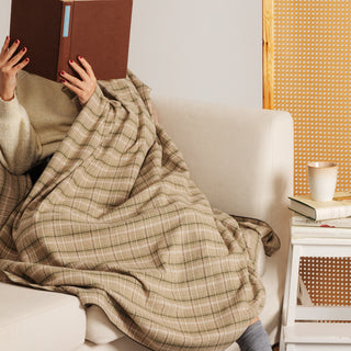 Κουβέρτα Καναπέ Καρρω Beige με Φεστόνι 150x170εκ.