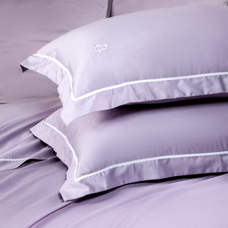 Σετ Σεντόνια Υπέρδιπλα Hotel Line Oxford Lila-White 4τμχ. 240x270εκ.