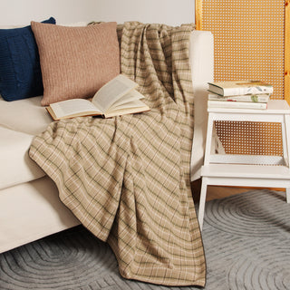 Κουβέρτα Καναπέ Καρρω Beige με Φεστόνι 150x170εκ.