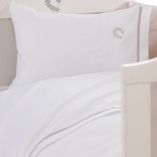 Σεντόνια Bebe Hotel Line White-Grey Σετ 3τμχ 120x170εκ.