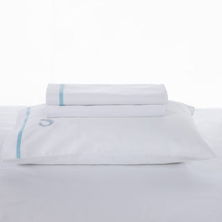 Σεντόνια Bebe Hotel Line White-Ciel Σετ 3τμχ 120x170εκ.