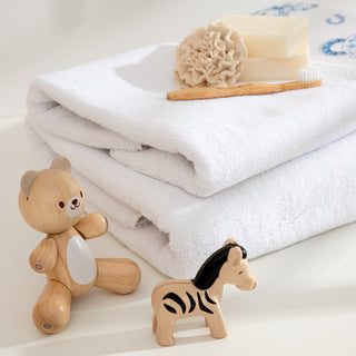 Rosa Karussell Bimsstein Kinderhandtuch-Set 3-tlg