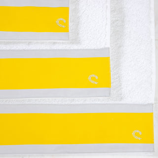 Set of Dobby Bath Towels with Line Yellow 3pcs