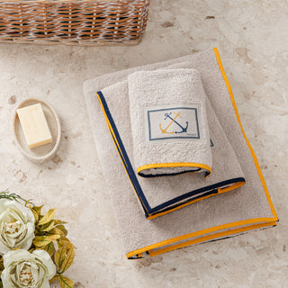 Σετ Πετσέτες Marinessa Punice Stone  - Navy & Yellow 3 TMX