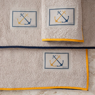 Σετ Πετσέτες Marinessa Punice Stone  - Navy & Yellow 3 TMX