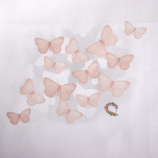 Σεντόνια Λίκνου AERO butterflies Rose Smoke σετ 2τμχ 70x120 cm