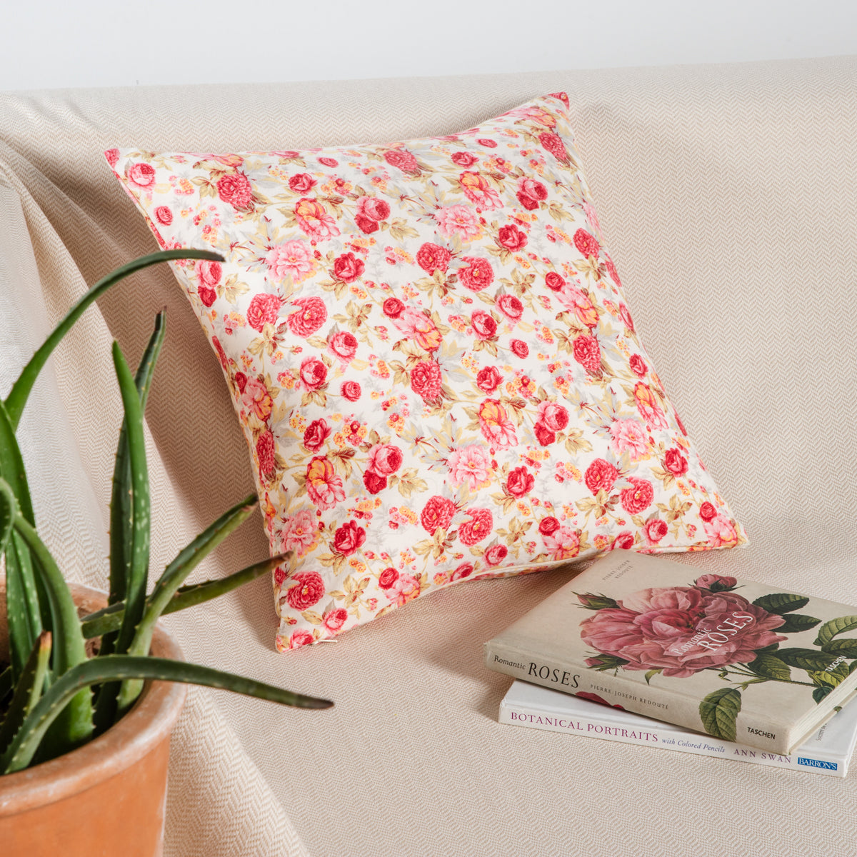 Dekokissen Streifen Rosa 45x45cm. – Anemos