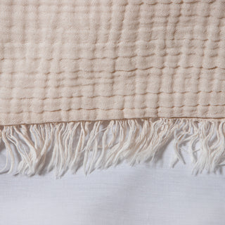 Couverture Mousseline Extra Double Crème 100% Coton 240x220cm.