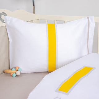 Σεντόνια Bebe Αθήνα Lined Yellow Σετ 3τμχ 120x170εκ.